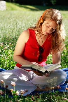 Student with book and headphones II
