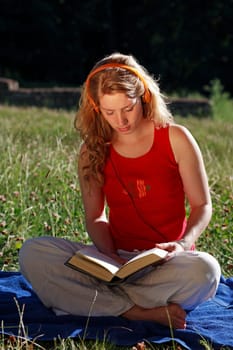 Student with book and headphones V