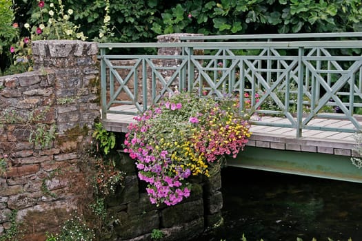 Pont-Aven,Brittany,Bridge with flowers