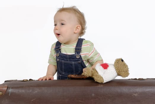 Astonished toddler. Studio recording