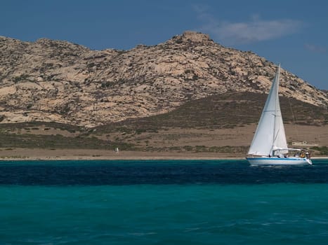 Sailing off the island of "Asinara"" Sardinia"