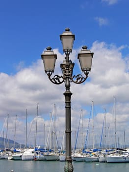Alghero,lantern at the harbour