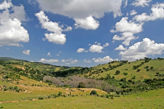 On Lake Liscia,hilly landscape