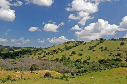 On Lake Liscia,hilly landscape