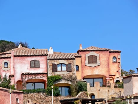 Saedinia,Cannigione,Golfo di Arzachena,houses in pastel colors,pastel shades