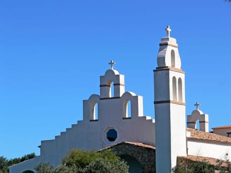 Marinella,Golfo di Marinella,white church,church detail