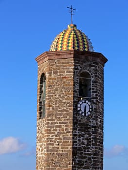 Castelsardo,Church of Nostra Signora deTurgu. Church tower,Pisan-patterned church