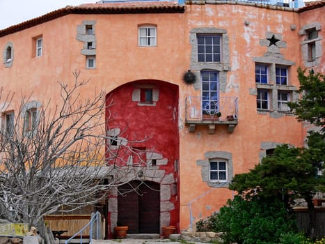 Porto Cervo,Costa Smeralda,houses in pastel colors,pastel shades