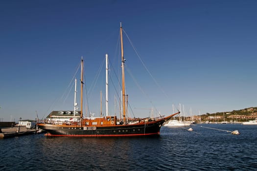 Porto Rotondo,At the port,sailing ship
