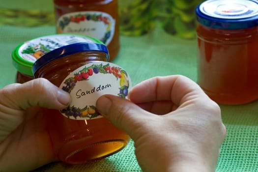 Labeling jam jar