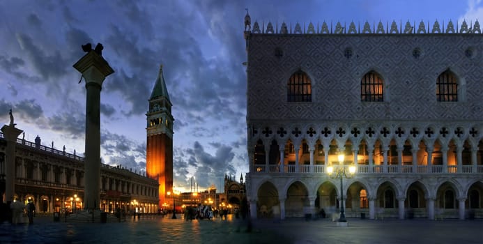 After we had looked at Venice by day two years ago,we chose the evening and night for a visit this year. I have to say it was an experience. The picture was taken from five portrait images (wide-angle 28mm at KB) and with