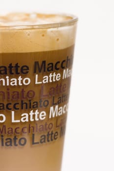 Latte macchiato in a glass