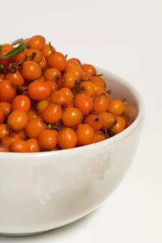 Sea buckthorn berries in bowl