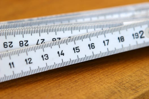 Double meter on a wooden table
