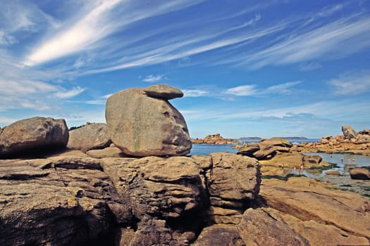 Ploumanach,rocks by the sea,Brittany