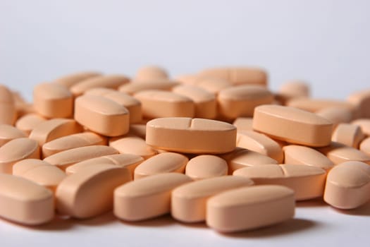 Tablets on white background