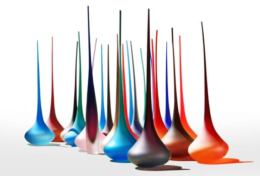 I saw these glass vases in Murano / Venice in a glass factory and released them with horsepower.