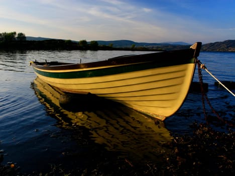Yellow rowing boat