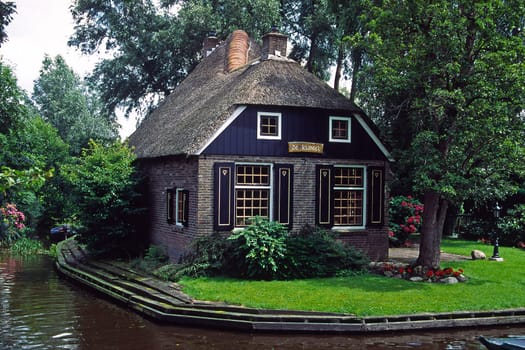 Geethorn,Holland,Netherlands, House with thatched roof,path,moods