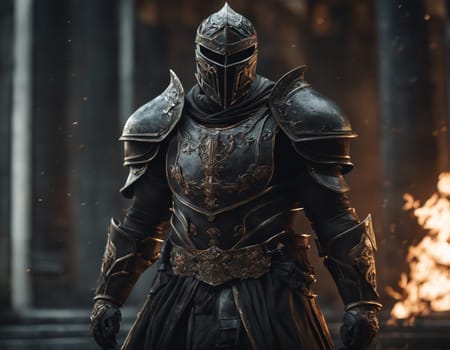 Knight in heavy armor. High quality illustration