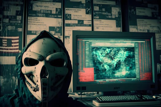 cyber government concept, neural network generated art. Digitally generated image. Not based on any actual person, scene or pattern.