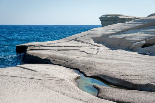 Sunrise on the white rocks of Sarakiniko, Milos Island