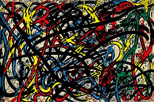 abstract 2d art of chaotic lines, neural network generated art. Digitally generated image. Not based on any actual scene or pattern.