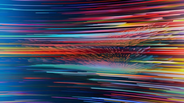 Abstract speed motion blur striped glitchy distorted background and wallpaper. Neural network generated in May 2023. Not based on any actual scene or pattern.