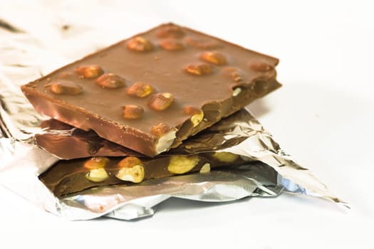 Chocolate freed on white background