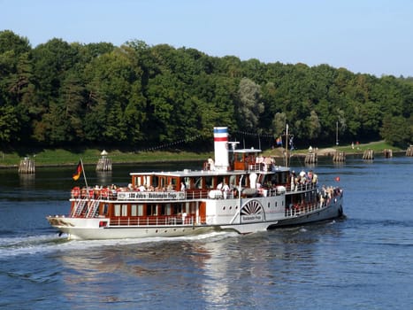 The only side-wheel steamer on German coasts. Built in the Netherlands in 1905 as the "Westerschelde"". After some sales and a final thorough restoration in 2000 stationed as ""Freya"" in Kiel. Sails the Nord-Os"