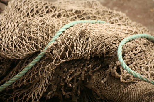 Fishing nets in a port