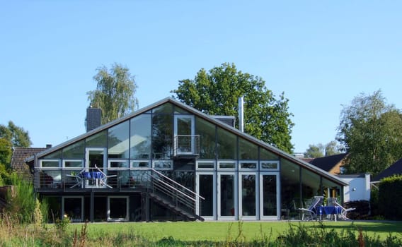 Architect's house with glass façade