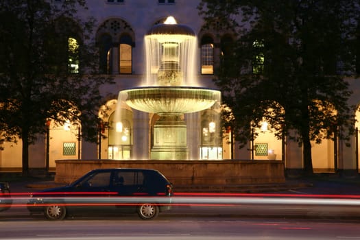 Fountain at night