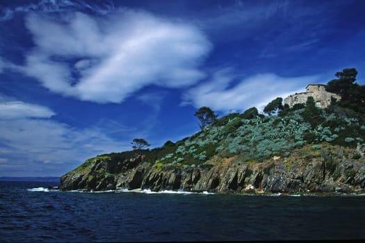Port Cros,an island in the Mediterranean Sea