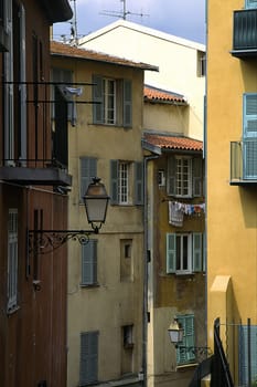 Nice,alley with apartment buildings