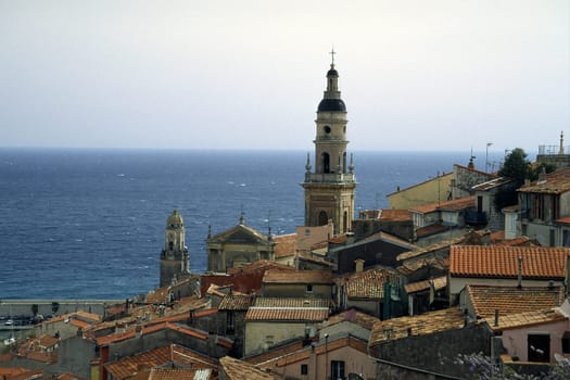 Menton,old town with church