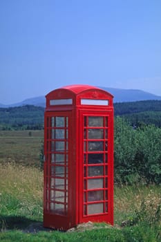 bei Loch Laggon, rote Telefonzelle