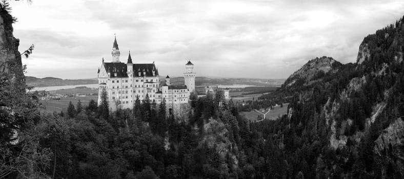 Neuschwanstein Castle b-w