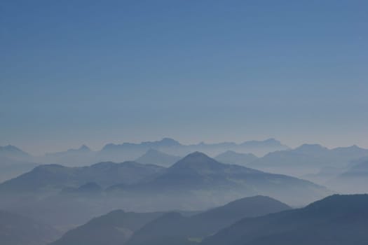 Mountains in the haze