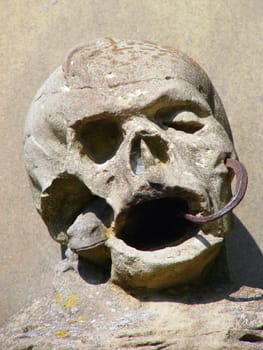 Skull made of stone