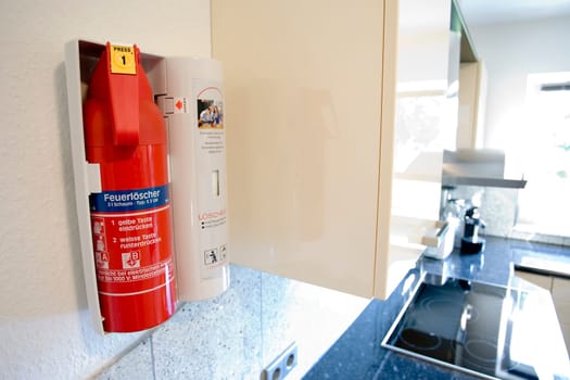 Fire extinguisher in the kitchen