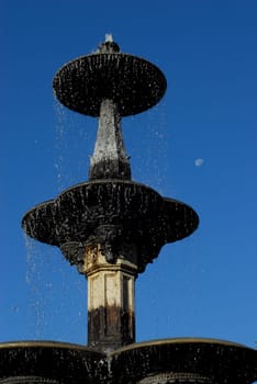 At the fountain