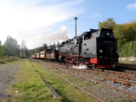 The Harz narrow-gauge railway at Elend station.