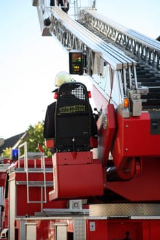 Firefighters during a rescue drill