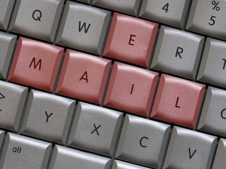 eMail on laptop keyboard
