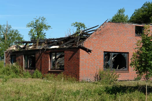 burned-down house