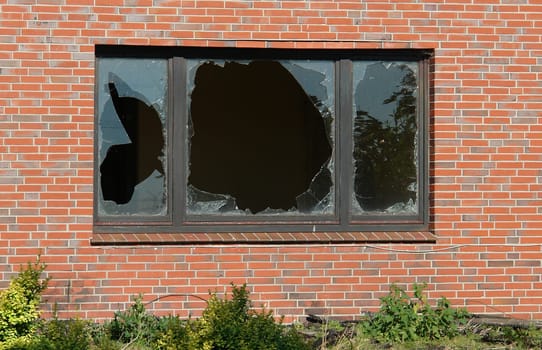 smashed window