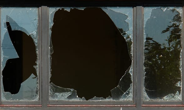 smashed window