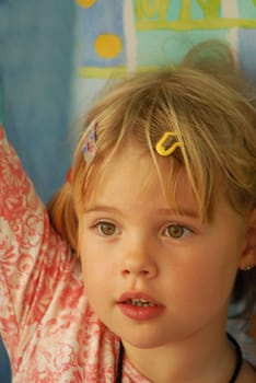 Playing school is always fun for small children! A bit tired and disheveled,but still full of energy......!:-)