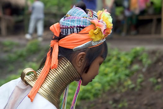 Long-necked woman in northern Thailand
